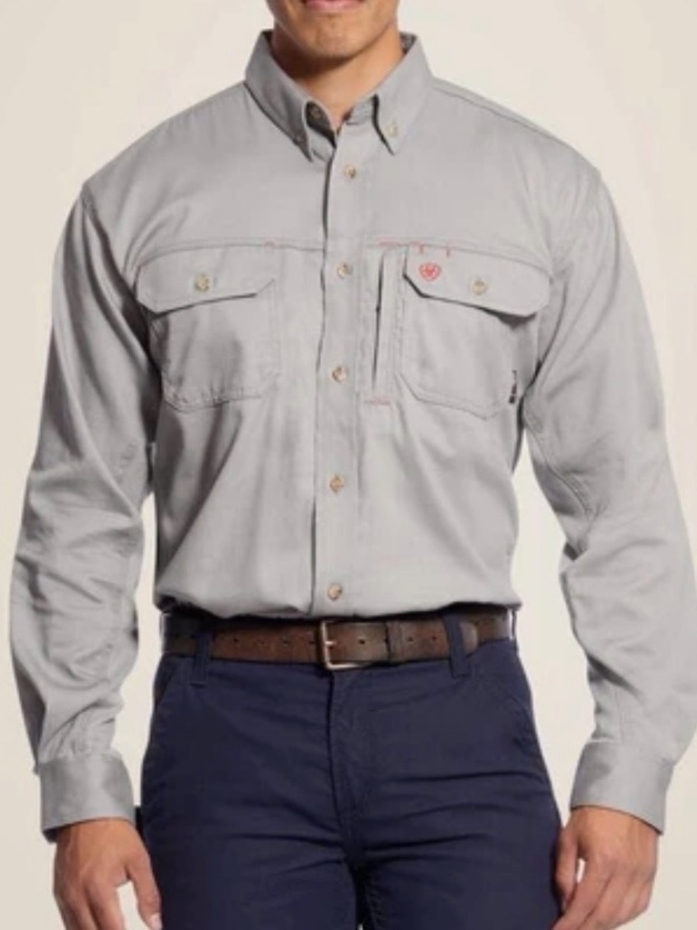 Ariat® Men's FR Long Sleeve Silver Fox Work Shirt 3XL Tall Fire Resistant
